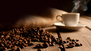 Coffee cup wooden table beans - didier mouron free wallpaper