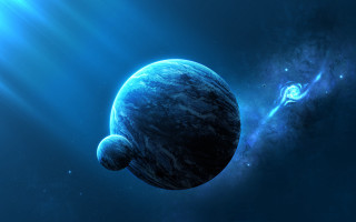 Blue planet star light space 4 - a blue planet free wallpaper for desktop