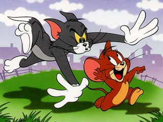 Cartoon cat mouse fighting field - andries both free wallpaper