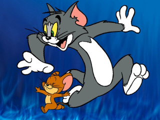Cartoon cat mouse water friends - one cat free wallpaper