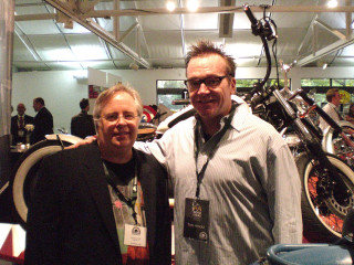 Two men motorcycles display room - two man free wallpaper