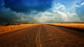 Dirt road grass field clouds - a dirt road free wallpaper for desktop