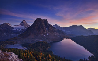 Mountain lake sunset cloudy sky 2 - a sunset free wallpaper