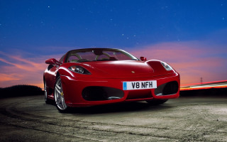 Red sports car night light 2 - a parking lot free wallpaper