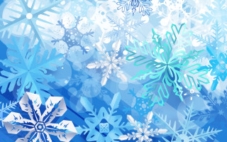 Snowflake blue winter folk art - a snowflake free wallpaper