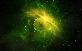Green yellow starry space dust - a yellow star free wallpaper