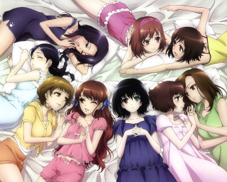 Girls bed arms together backs - their back free wallpaper for desktop