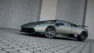 Silver sports car concrete wall 2 - a concrete wall free wallpaper