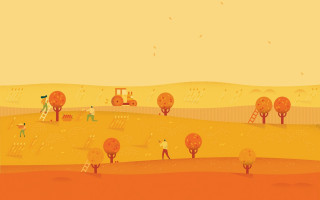Farm scene tractor people trees - a tractor free wallpaper