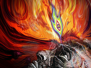 Person fire bird flying red - dmt free wallpaper
