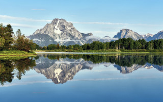 Mountain lake reflection forest sky 5 - ansel adams free wallpaper