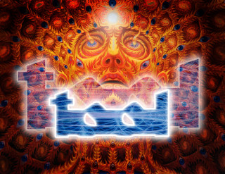 Face building fire painting background - dmt free wallpaper