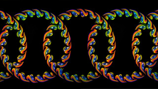Colorful swirl design black background - cloisonnism free wallpaper