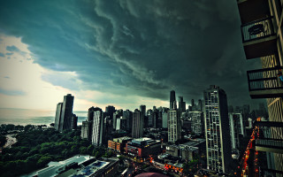 City skyline storm reflection beach - daniel lieske free wallpaper for desktop