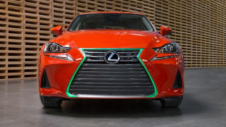 Red car green stripe hood - hood free wallpaper