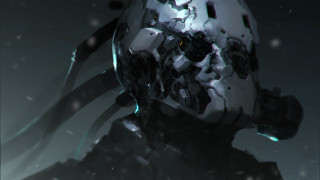 Robot skull helmet cyberpunk snow - chris cold free wallpaper