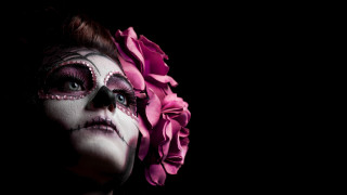 Gothic makeup flower facepaint blackbackground - makeup free wallpaper for desktop