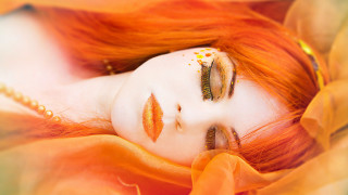 Orange hair gold eyeshadow dreamlike - orange hair free wallpaper