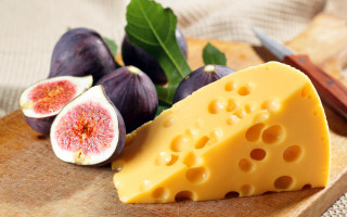 Cheese figs cuttingboard knife food - a cutting board next free wallpaper