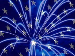 Blue white fireworks stars sky - white star free wallpaper for desktop