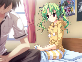 Man woman sitting bed room - a man and a woman free wallpaper