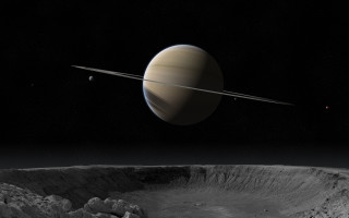 Saturn ring moon distant planet - a distant object in the distance free wallpaper