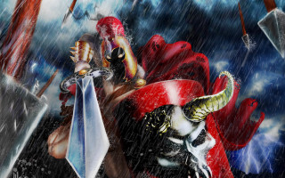 Man sword demon rain dark - horn and horns free wallpaper