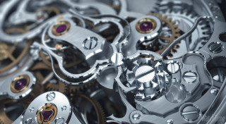 Close up watch face gears - biomechanical free wallpaper