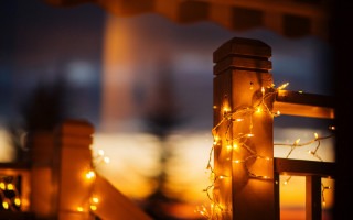 Fence lights city night glowing - a bunch of lights free wallpaper