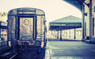 Train station night cityscape tiltshift - a train station free wallpaper