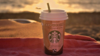 Starbucks cup beach sunset ocean - a blanket free wallpaper