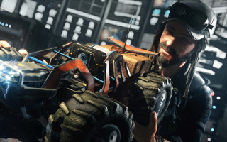 Futuristic man truck vehicles city - doc hammer free wallpaper