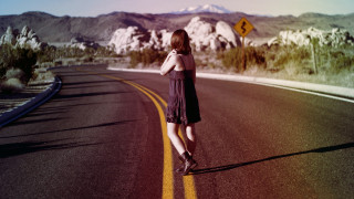 Woman road mountain sky outdoors - claire hummel free wallpaper