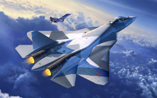 Fighter jet sky clouds digital - conceptart free wallpaper for desktop