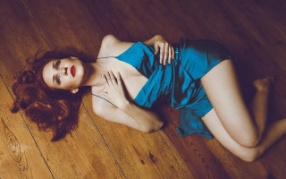 Woman blue dress red hair 2 - arabella rankin free wallpaper for desktop