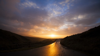 Sunset river mountain clouds cityscape - bedwyr williams free wallpaper for desktop