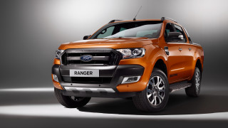 Orange ford ranger studio 3d - a studio setting free wallpaper for desktop