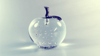 Glass apple silver stem star - ray free wallpaper for desktop