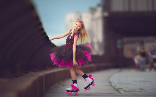 Little girl tutu roller skates - emma geary free wallpaper