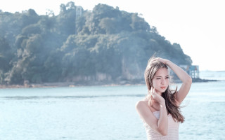 Woman towel water hair beach - her hair free wallpaper for desktop