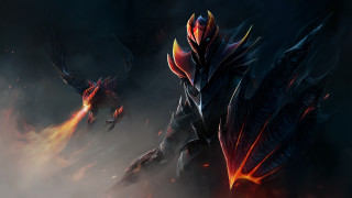 Demonic flame creature armor wings - environment free wallpaper