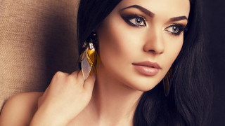 Woman black hair elegant earrings - evaline ness free wallpaper