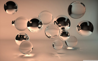 Shiny balls floating light reflection - shiny free wallpaper
