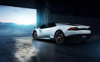 White sports car garage mountain - a window open free wallpaper for desktop