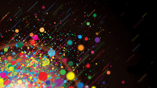 Colorful dots black background white 3 - particle free wallpaper