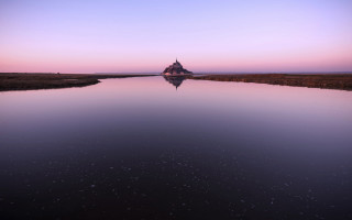 Water sunset building pink sky - thierry doizon free wallpaper