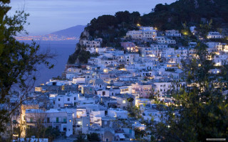 City night buildings lights skyline - the building free wallpaper