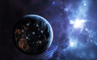 Space station galaxy stars aurora 2 - a space station in the middle of a galaxy free wallpaper