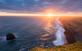 Sunset ocean rock formation sky - sunrise free wallpaper