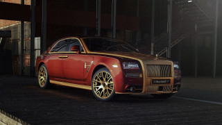Red gold rollsroyce parkinglot neoclassicism - luxury free wallpaper for desktop